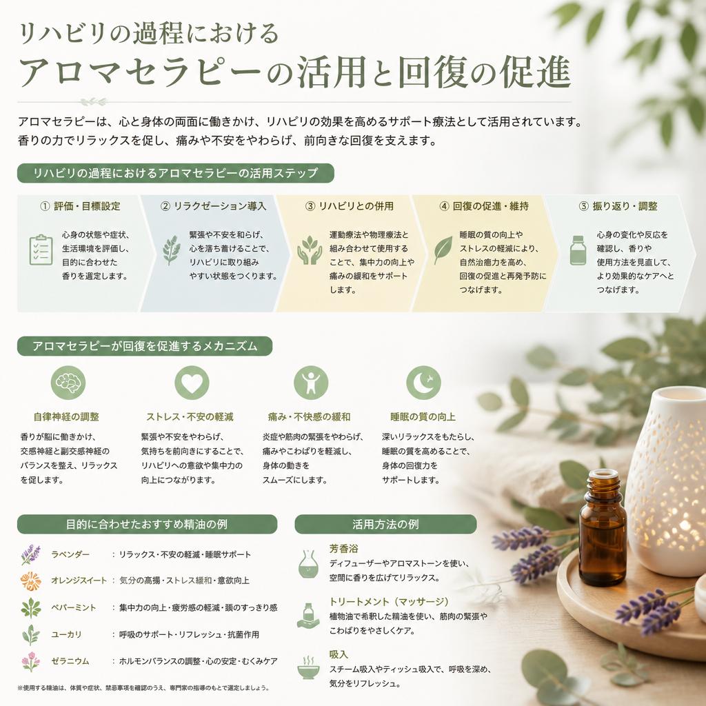 リハビリとアロマセラピーの組み合わせ